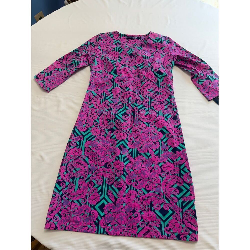 NWT Katherine Way Colorful Abstract Paisley Dress Size XS New